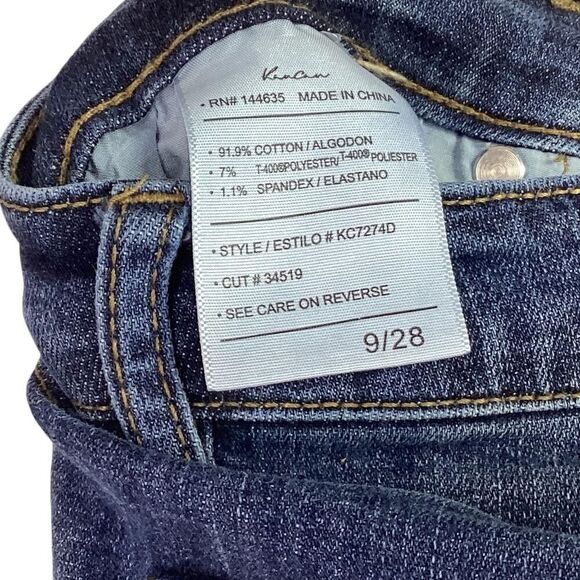 KanCan Skinny Jeans Women 9/28 Blue Alyssa Stretch Mid Rise Raw Hem Distressed - Picture 12 of 12